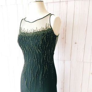 Sue Wong Formal Sheer Back Beaded Prom Gown